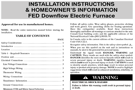 Fed Installation Homeowners Manual