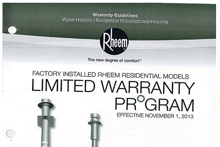 Rheem Warrenty Brochure